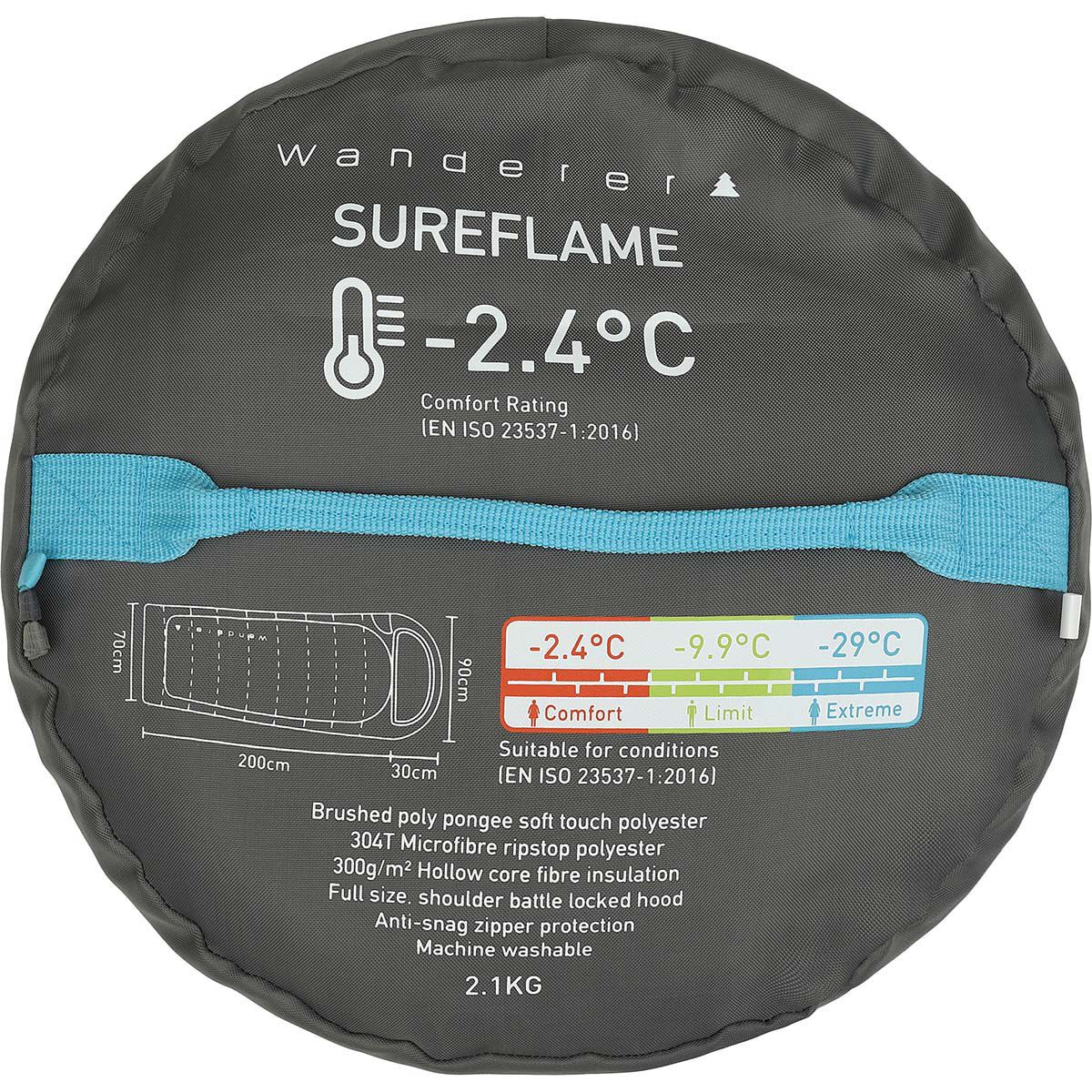 Wanderer SureFlame -2.4&deg;C Hooded Sleeping Bag, , bcf_hi-res