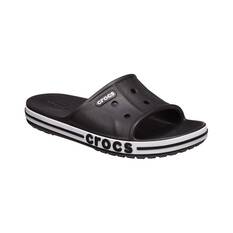 Crocs Unisex Bayaband Slides, Black/White, bcf_hi-res