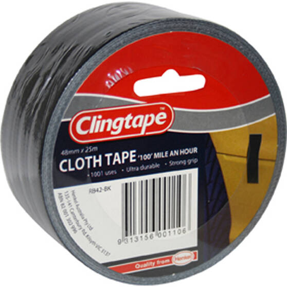 Clingtape Black Cloth Tape 48mm x 25m, , bcf_hi-res