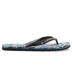 Quiksilver Men's Molokai Recycled Thongs Black/Blue US 8, Black/Blue, bcf_hi-res
