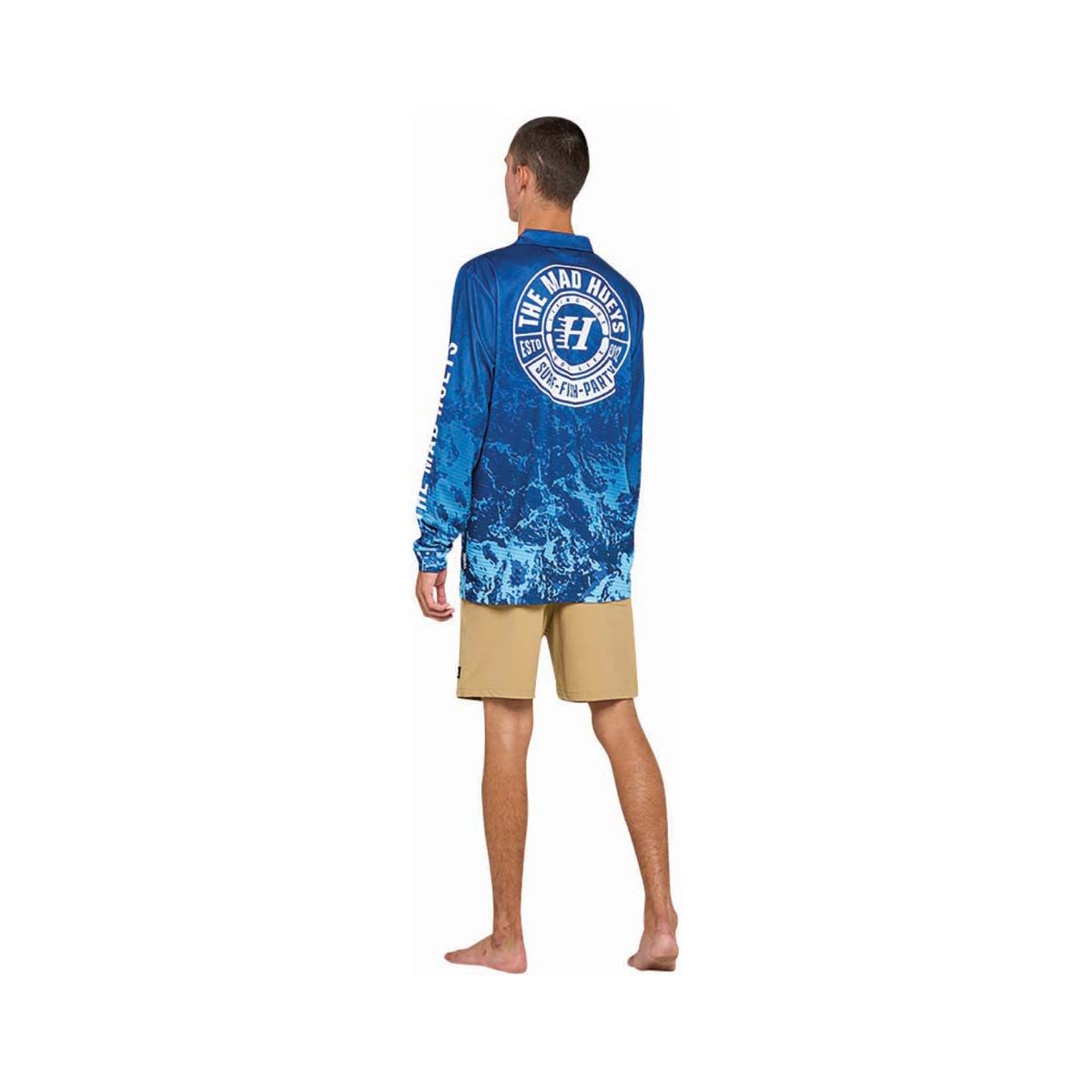 The Mad Hueys Men's Living The Good Life Fishing Shirt, Pacific Blue, bcf_hi-res