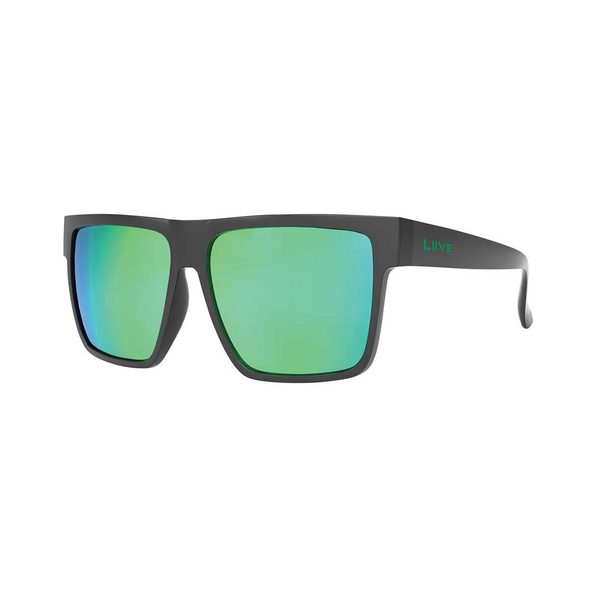 Liive Men&rsquo;s X Wrath X Polarised Sunglasses Black with Green Lens, , bcf_hi-res