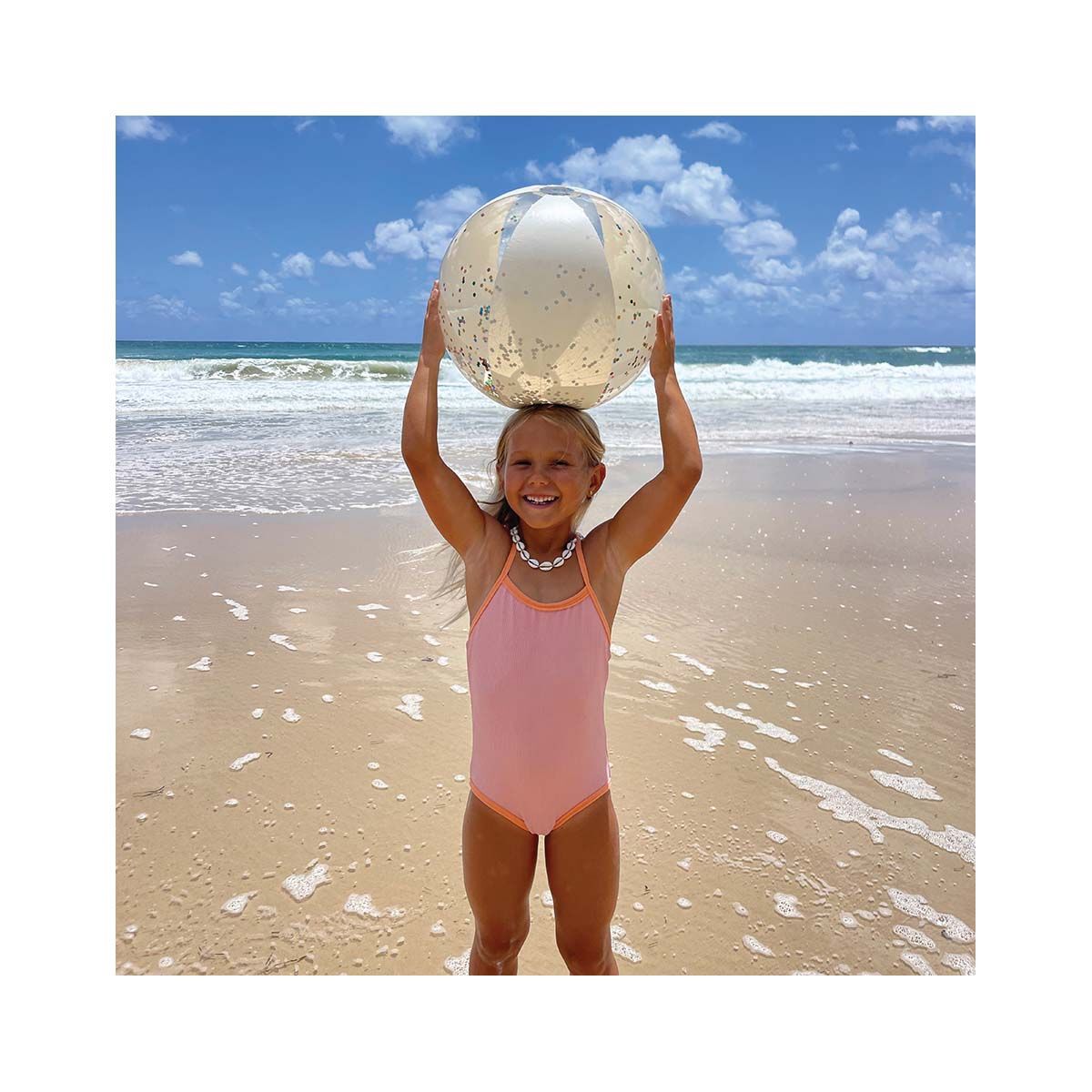 SUNNYLiFE Cotton Candy Cherry Inflatable Beach Ball, , bcf_hi-res