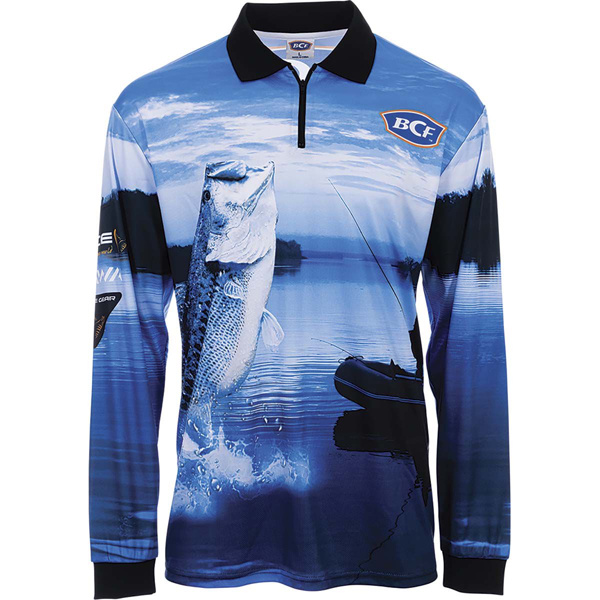 BCF Men's Need a Bigger Boat Fishing Shirt Blue S, Blue, bcf_hi-res
