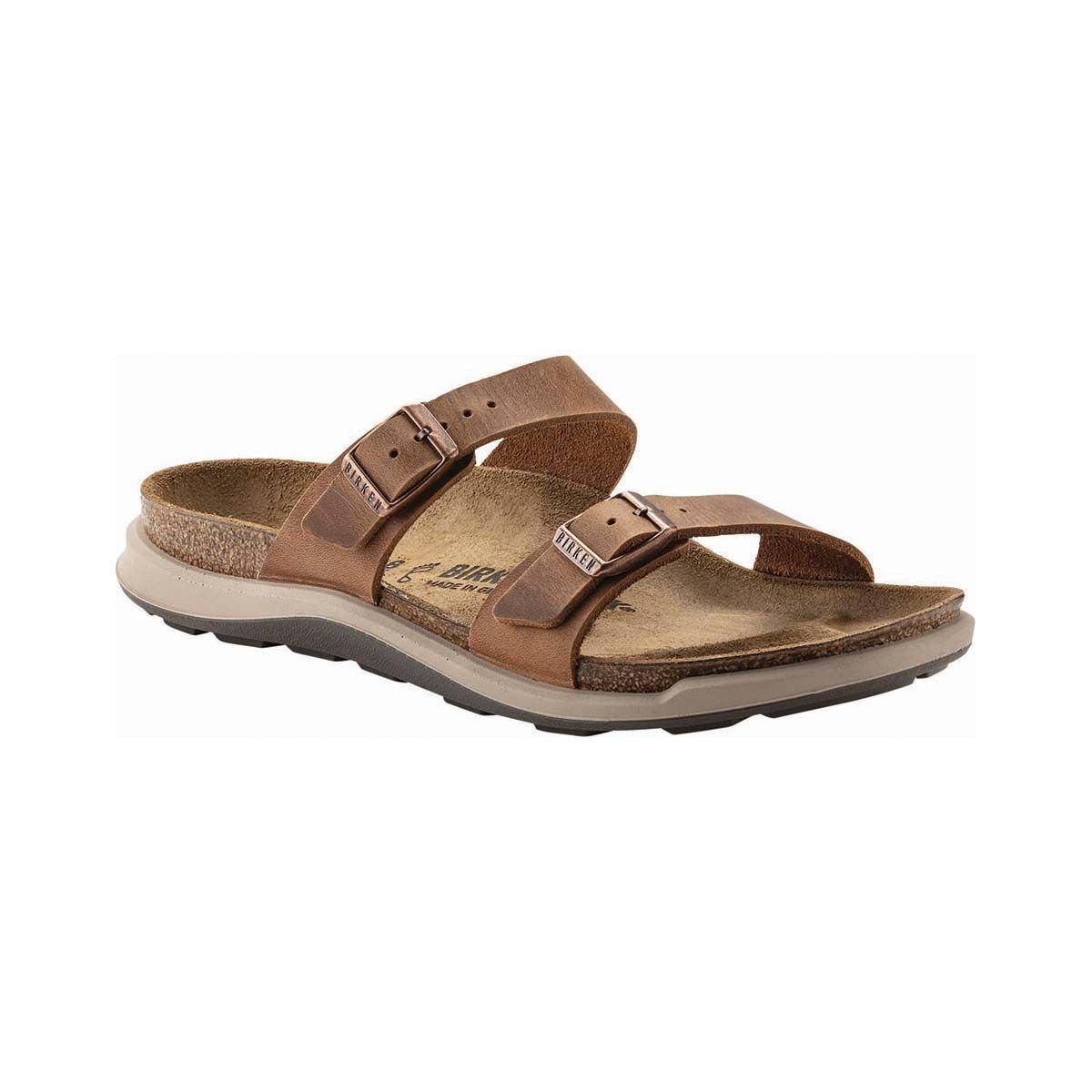 Birkenstock Women&rsquo;s Sierra Narrow Cross Town Oiled Leather Sandals, Brown, bcf_hi-res