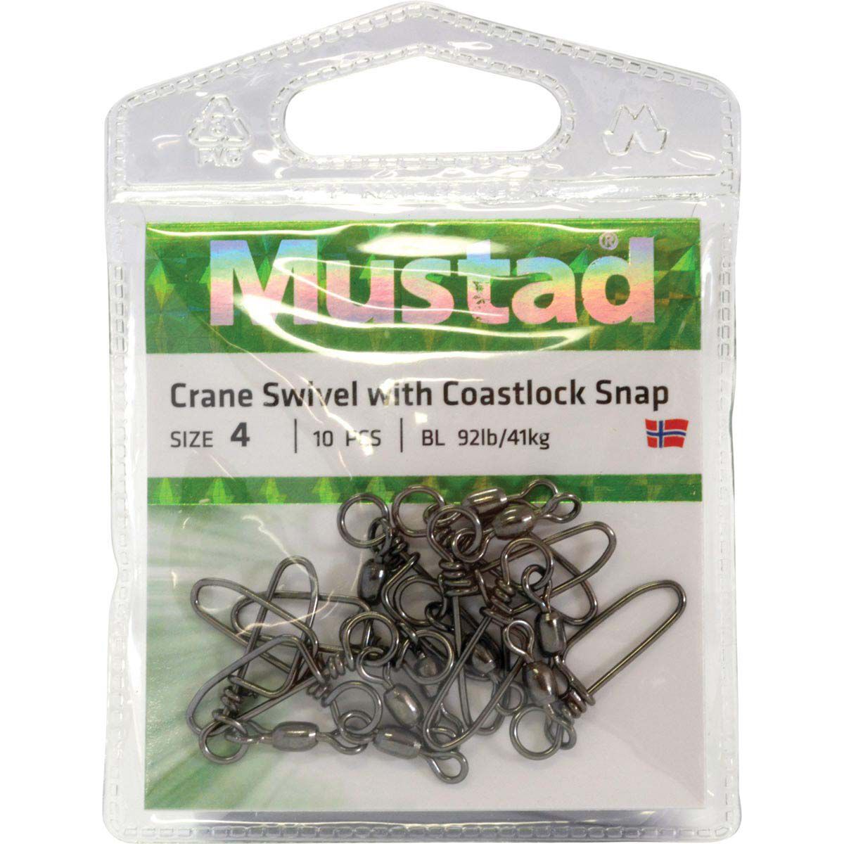 Mustad Crane Black Coast Lock Swivel BCF