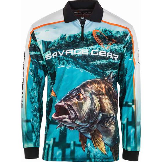 Savage Gear Men's Bream Fishing Shirt, Blue, bcf_hi-res