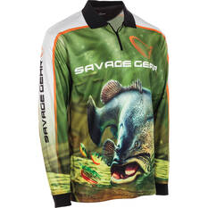Savage Gear Men's Murray Cod Sublimated Polo, Green, bcf_hi-res