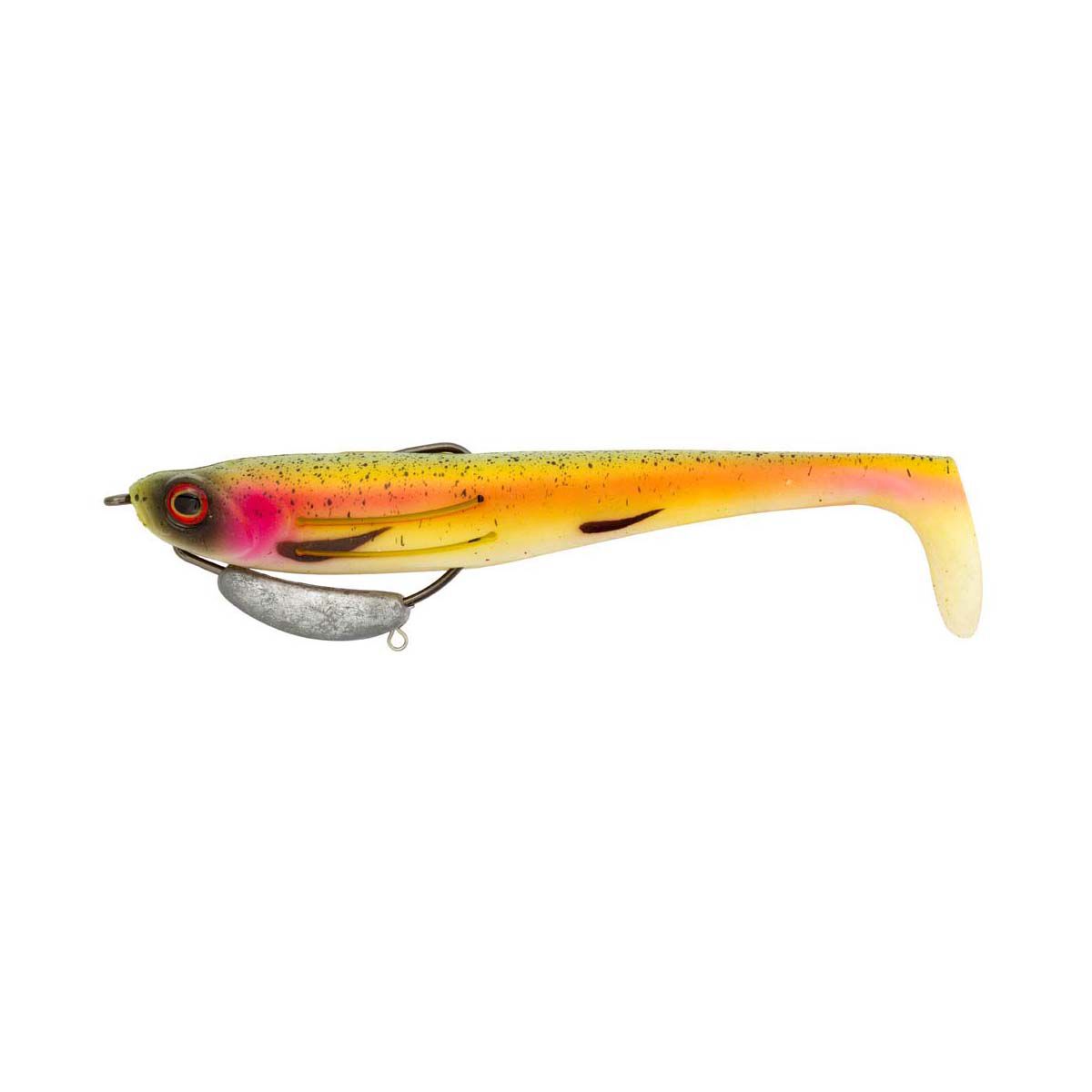 Zerek Flat Shad Pro Soft Plastic Lure 5in Rainbow Tiger, Rainbow Tiger, bcf_hi-res
