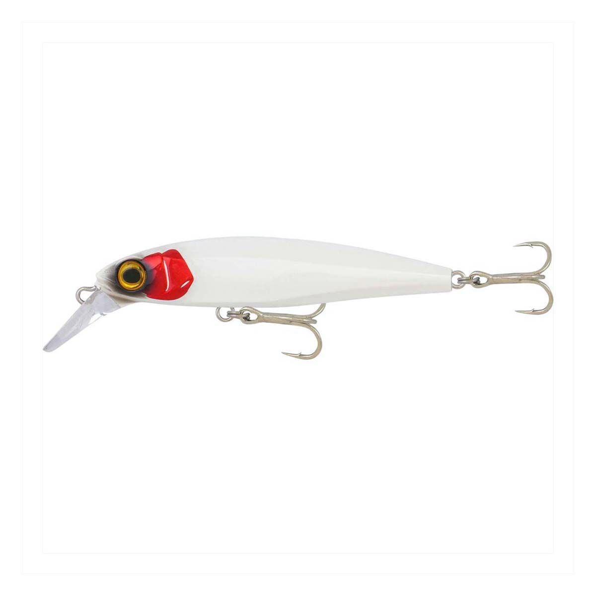 Samaki Pacemaker Cast Minnow Hard Body Lure 90mm White Red Gill, White Red Gill, bcf_hi-res