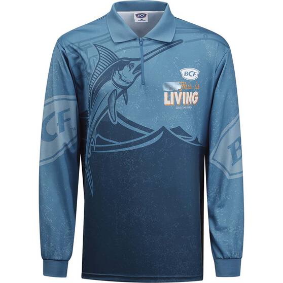 BCF Men's Collectors Edition Fishing Shirt Blue L, Blue, bcf_hi-res