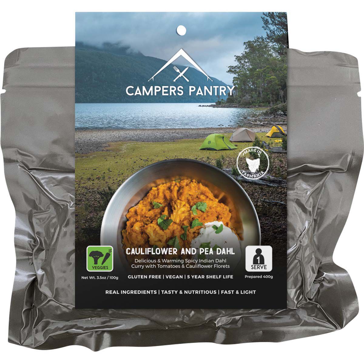 Campers Pantry Freeze Dried Cauliflower Pea Dahl Single Serve, , bcf_hi-res