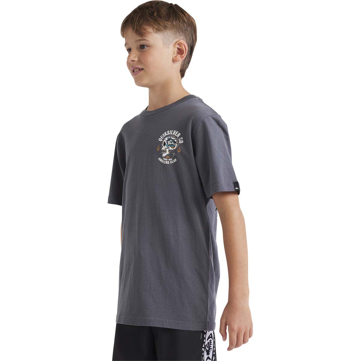 Quiksilver Youth Anglers Club Short Sleeve Tee Smoke 8, Smoke, bcf_hi-res