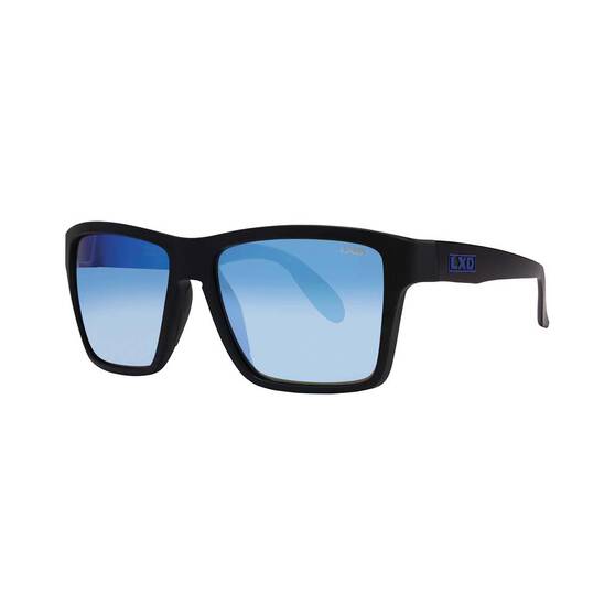 LXD Men’s Scholz Mirror Polar Sunglasses Matt Black with Blue Lens, , bcf_hi-res