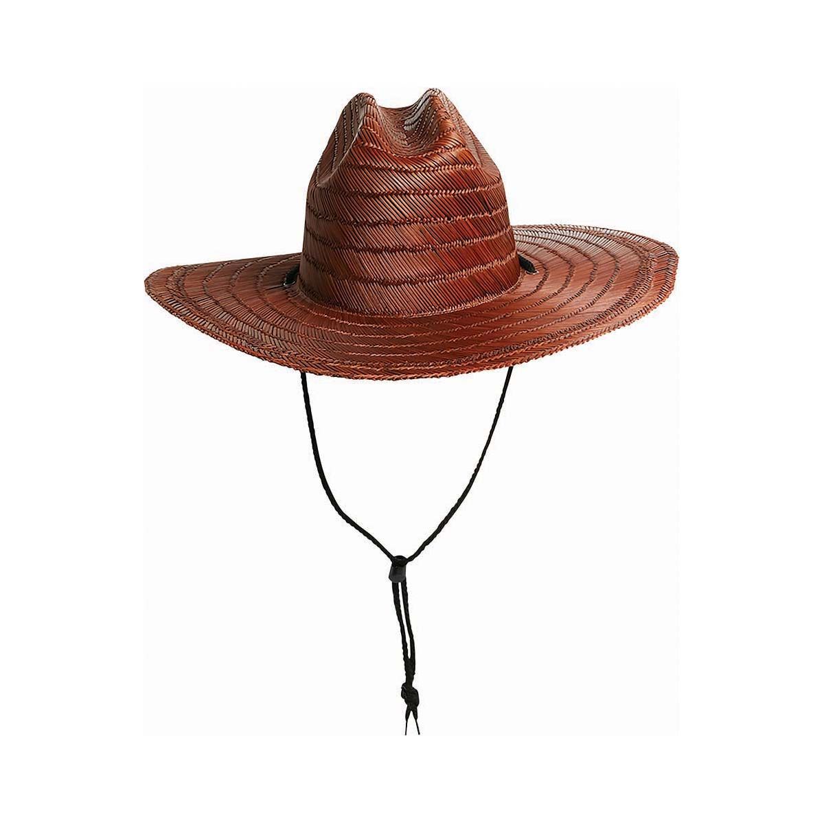 Quiksilver Waterman Men's The Tier Straw Hat, Dark Brown, bcf_hi-res
