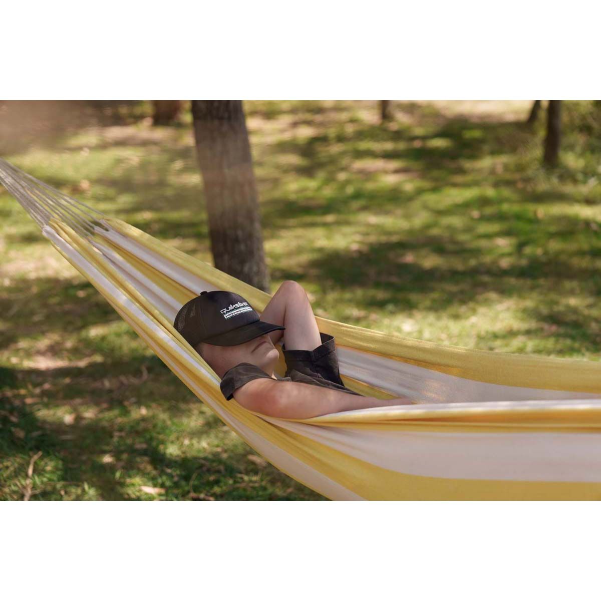 Wanderer Yellow Stripe Double Hammock, , bcf_hi-res