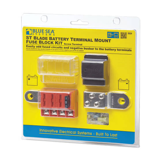Blue Sea Systems ST Blade Battery Terminal Mount Fuse Block Kit, , bcf_hi-res