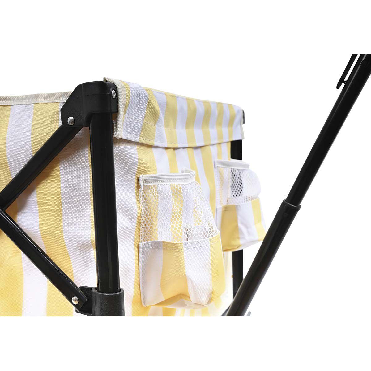 Wanderer Flat Fold Beach Cart 100kg Yellow Stripe, , bcf_hi-res