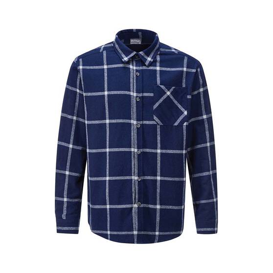 OUTRAK Unisex Flannel Shirt Navy S, Navy, bcf_hi-res