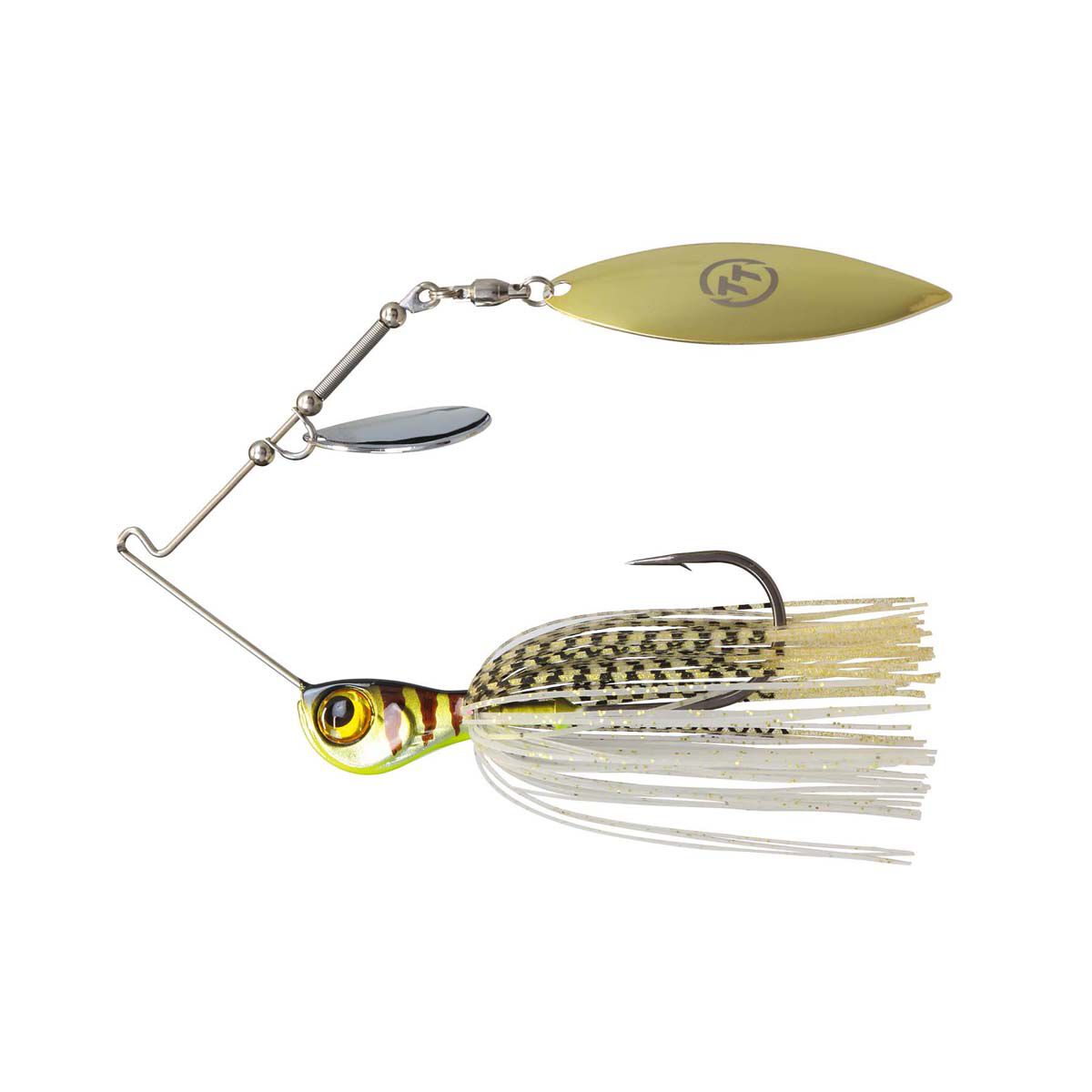 TT Fishing Tornado+ Tandem Spinnerbait Lure 3/8oz Gold Glimmer, Gold Glimmer, bcf_hi-res