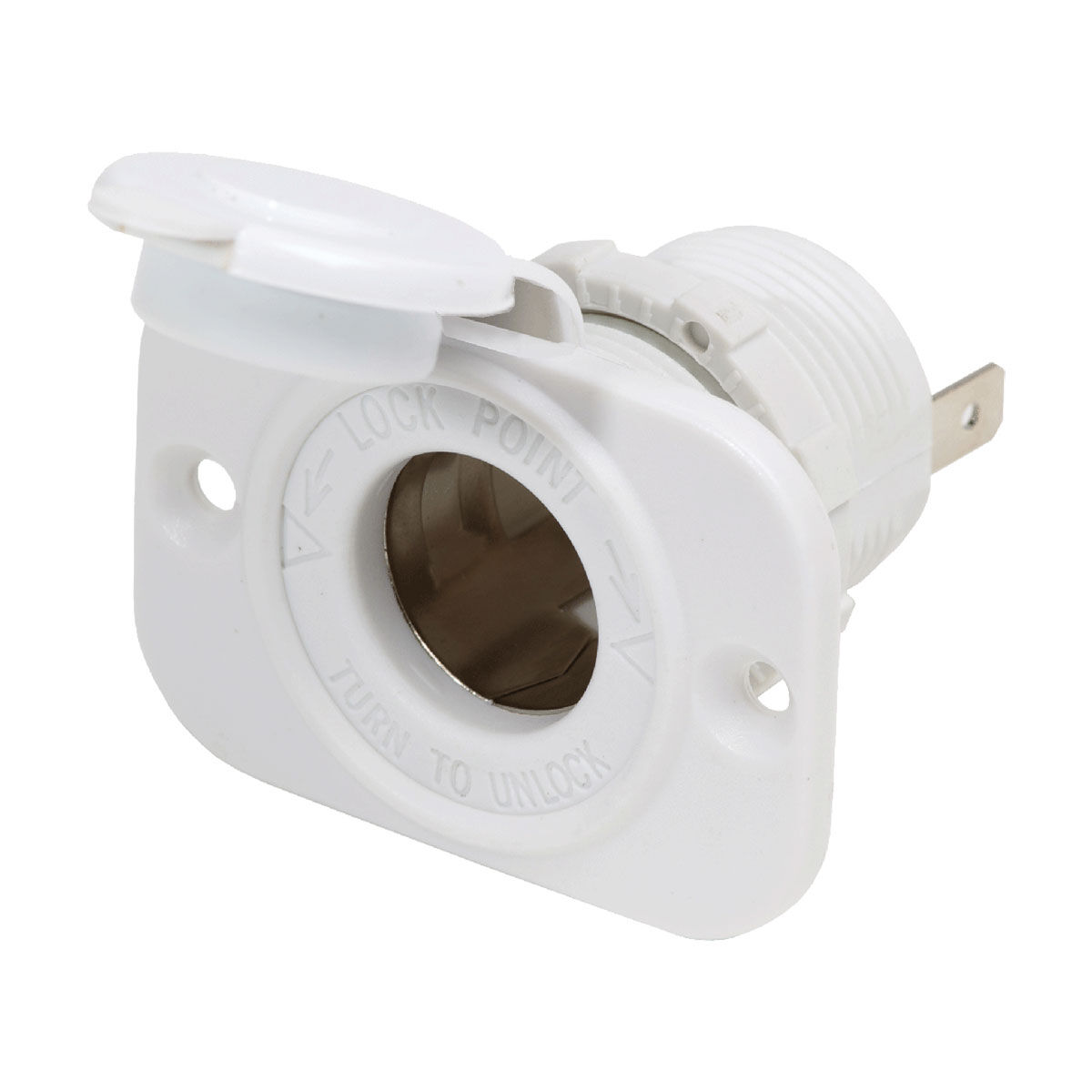 Blue Sea Systems 12V Dash Socket White, White, bcf_hi-res