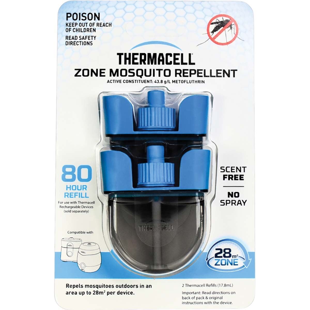 Thermacell 40 Hour 8.9ml Rechargeable Refill x 2 pack, , bcf_hi-res