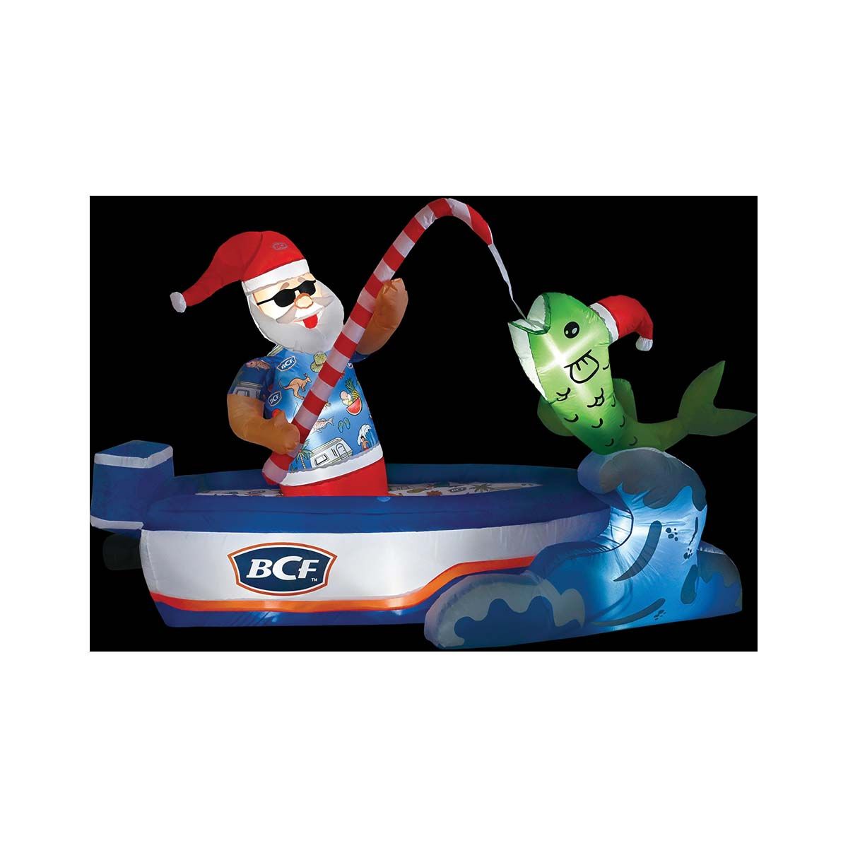 BCF Inflatable Fishing Santa In Boat, , bcf_hi-res