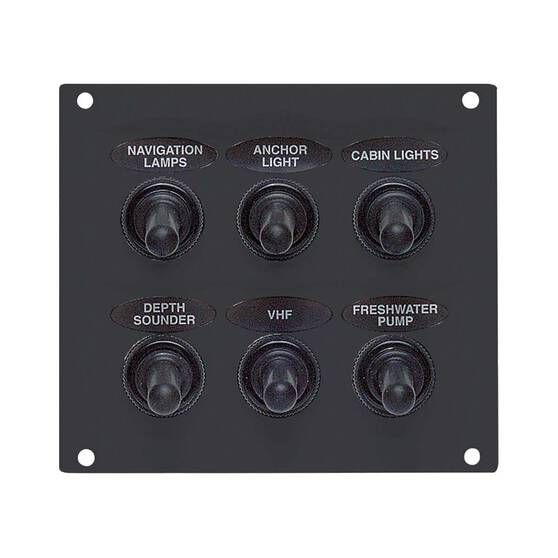 BEP Splashproof Switch Fuse Panel Grey 6 Gang, , bcf_hi-res
