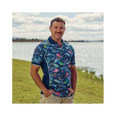 TradeMutt Men’s The Bust Up Short Sleeve Polo, Multi, bcf_hi-res