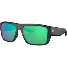 Costa Taxman Mirrored Sunglasses Matte Black with Green Lens, , bcf_hi-res