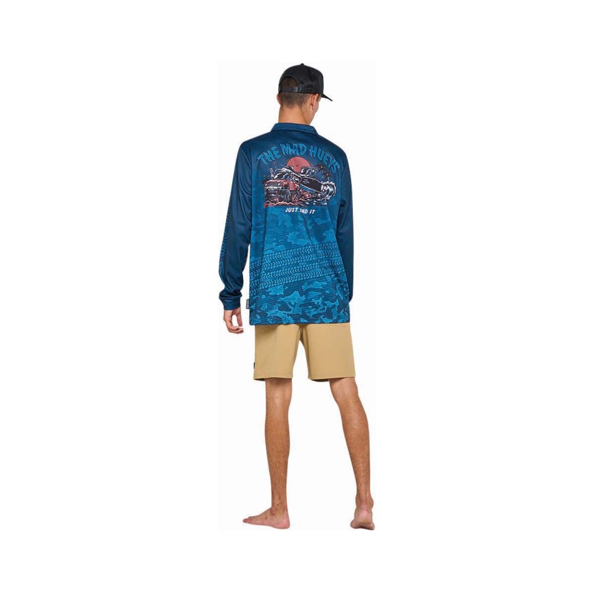The Mad Hueys Men's Send It Fishing Shirt, Teal, bcf_hi-res