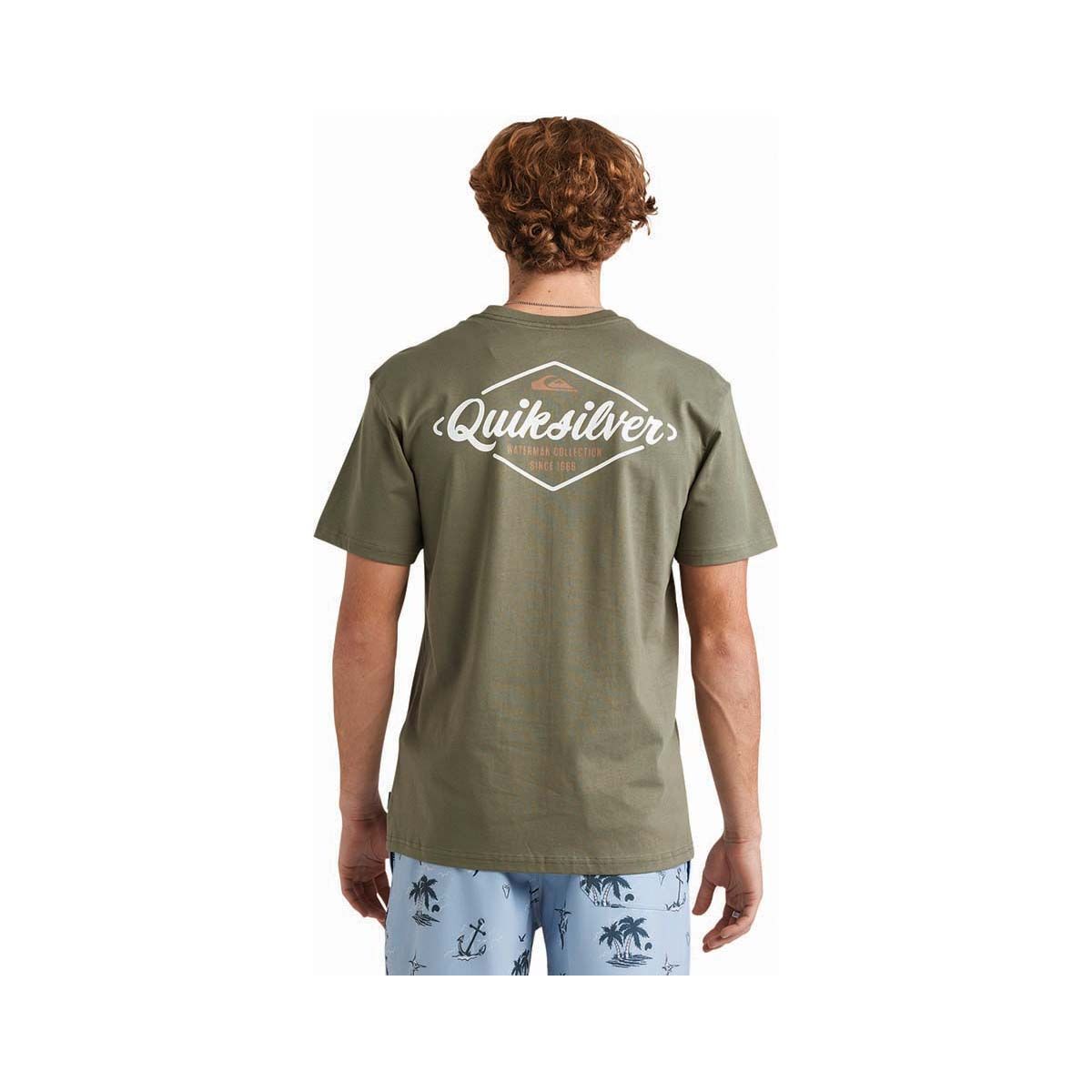 Quiksilver Men's Harbour Short Sleeve Tee Olive S, Olive, bcf_hi-res