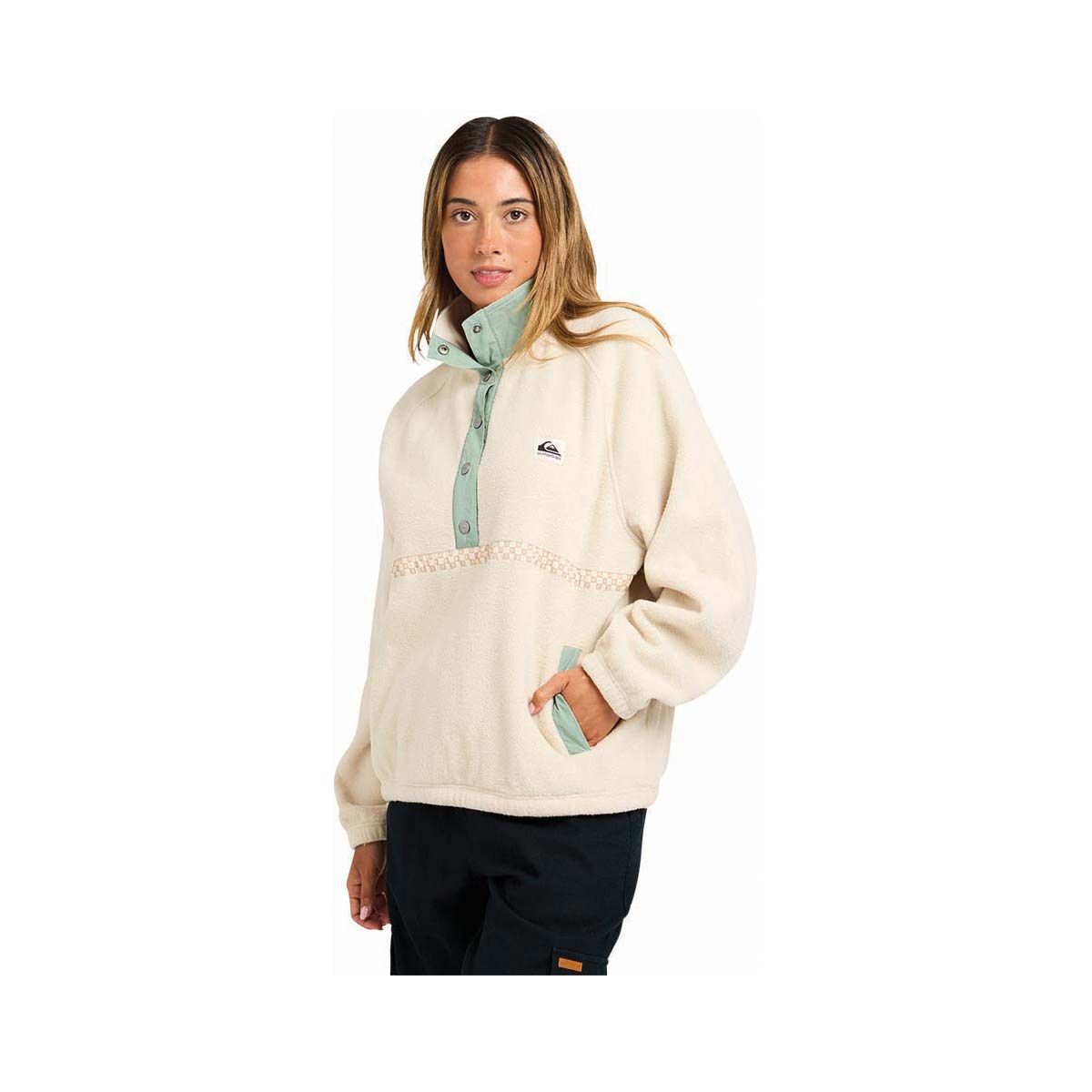 Quiksilver Women&rsquo;s Compass Sherpa Fleece, Sand, bcf_hi-res