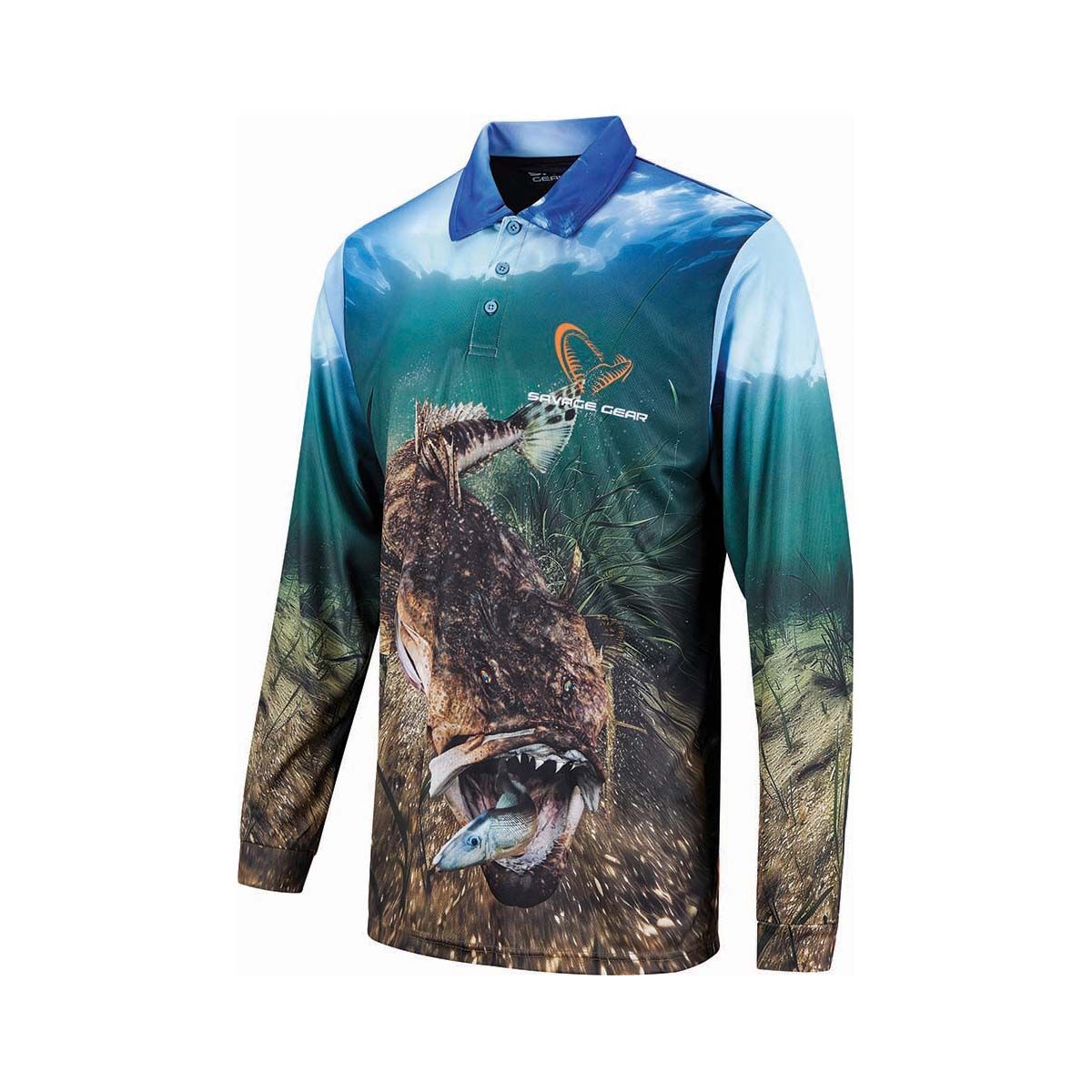 Savage Gear Men's Flathead Fishing Shirt, Multi, bcf_hi-res