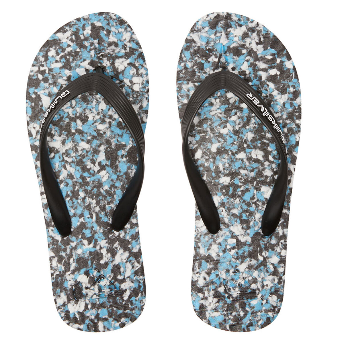 Quiksilver Men's Molokai Recycled Thongs Black/Blue US 8, Black/Blue, bcf_hi-res