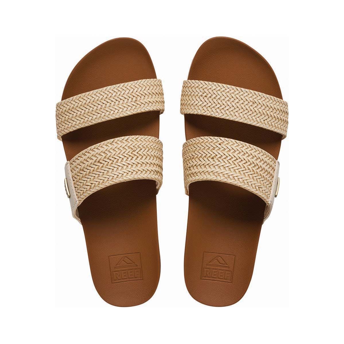REEF Women's Vista Braid II Slides, Dark Brown, bcf_hi-res
