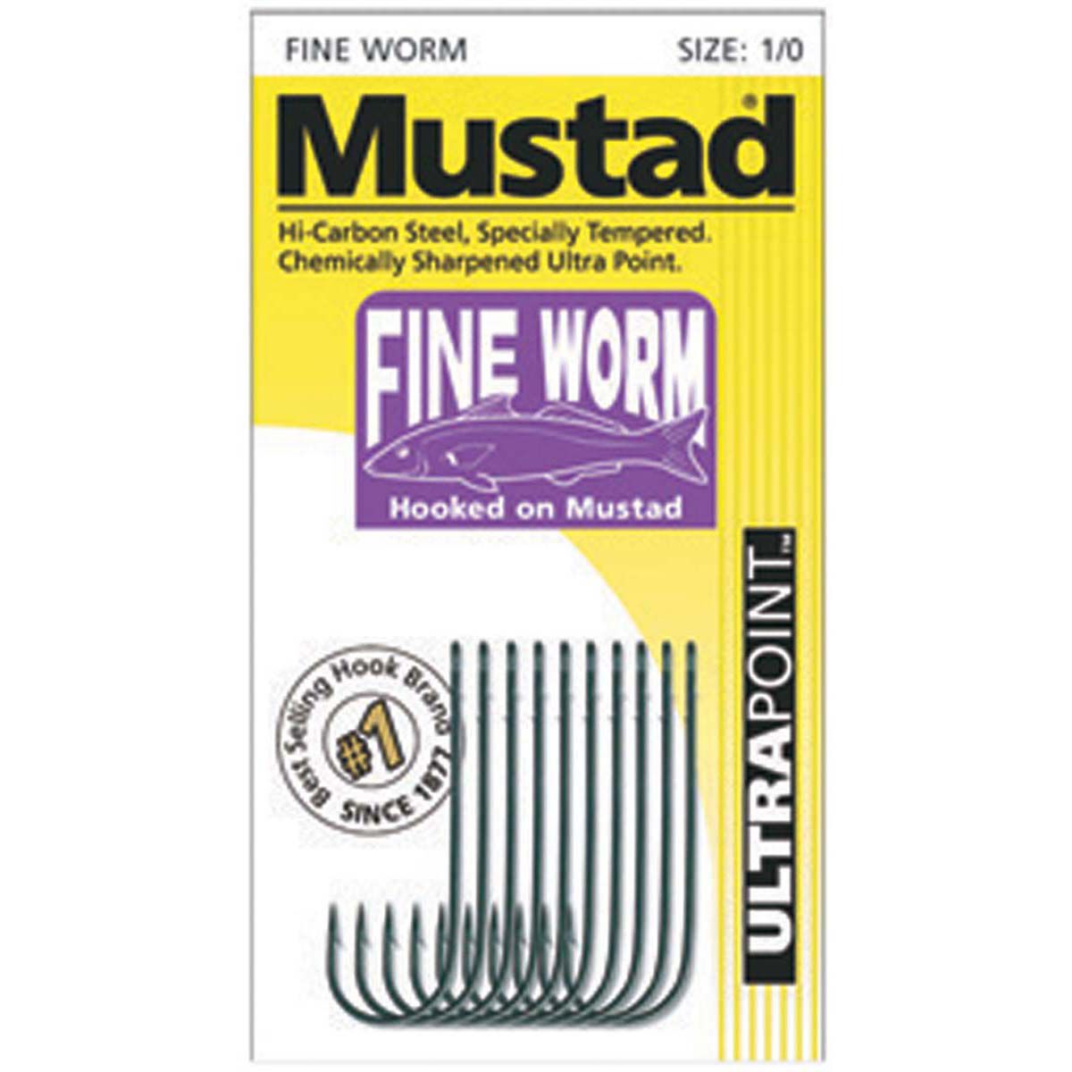 Mustad Fine Worm Hooks 8 13 Pack BCF