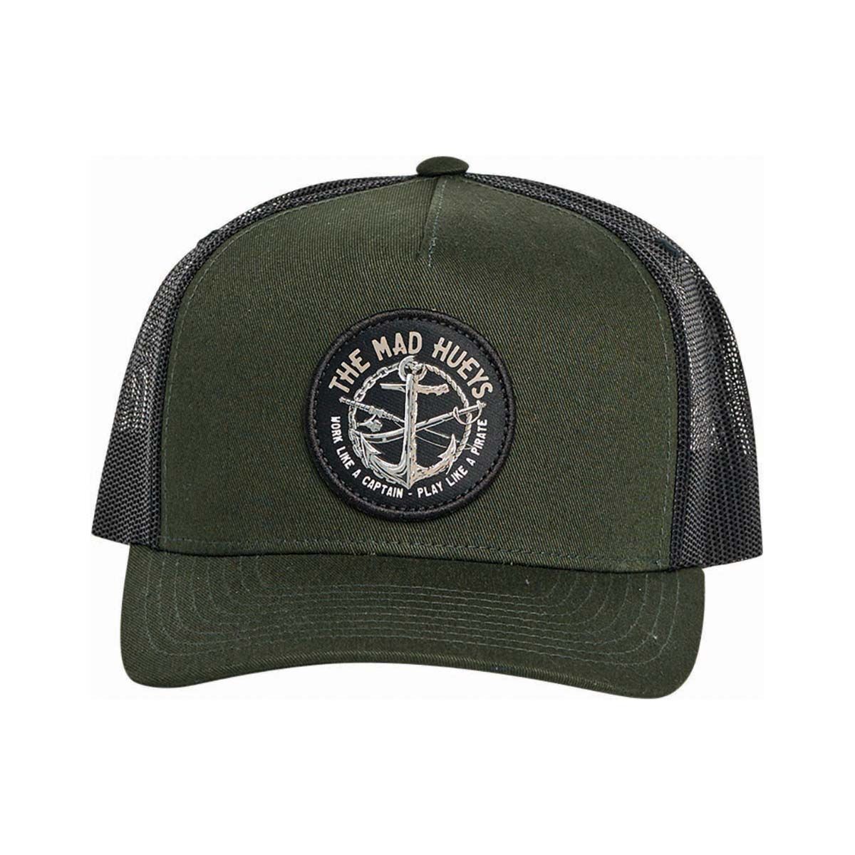 The Mad Hueys Men's Captain Pirate Trucker Cap Oil Green OSFM, Oil Green, bcf_hi-res