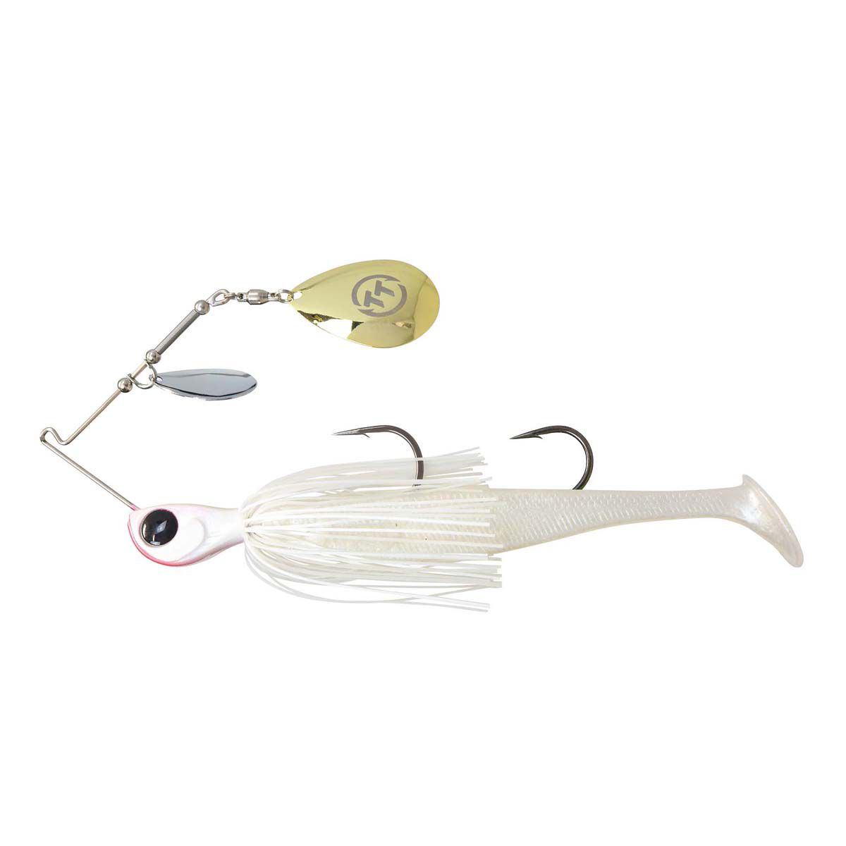 TT Fishing Tornado+ Double Colorado Rigged Spinnerbait Lure 1oz Pearl, Pearl, bcf_hi-res