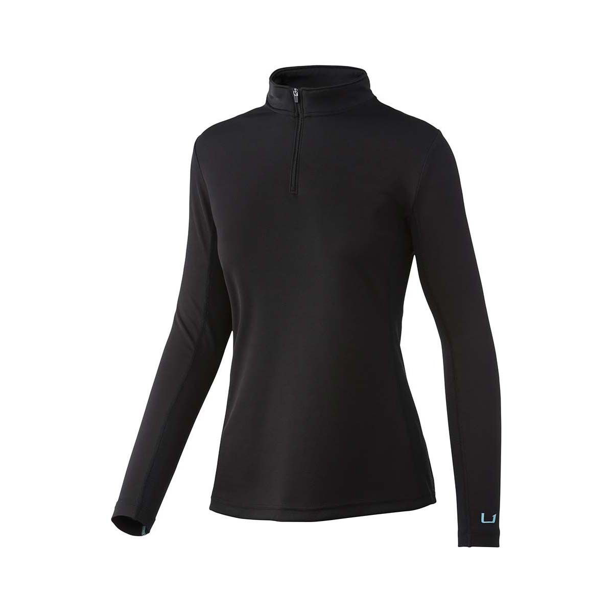Huk Women's Solid Icon X 1/4 Zip Long Sleeve Fishing Shirt, Black, bcf_hi-res