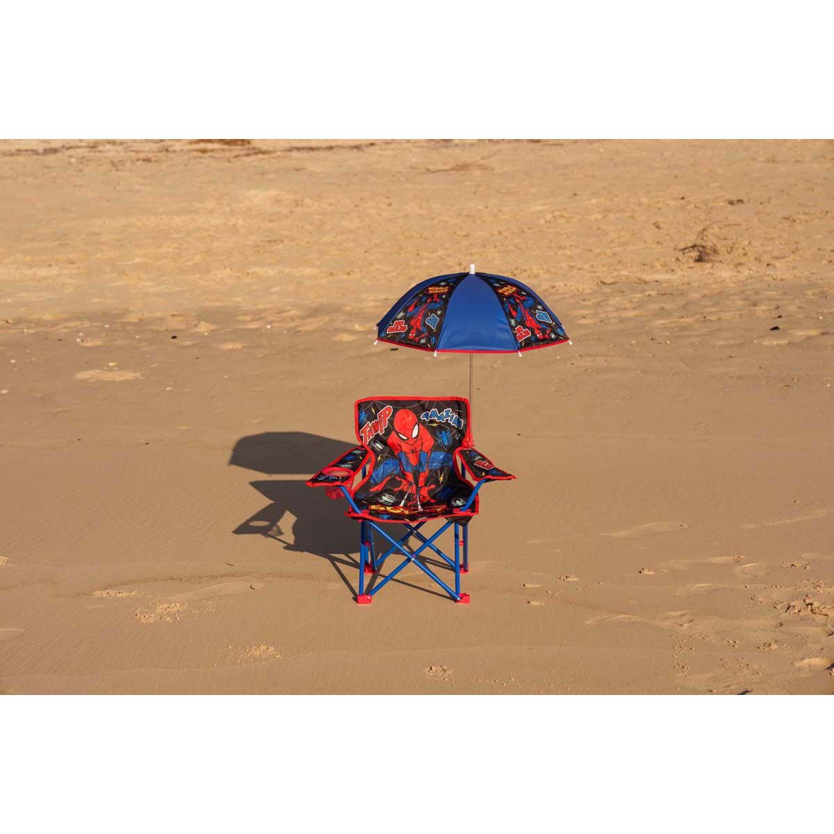 Spiderman Kids Camp Chair with Umbrella 30kg, , bcf_hi-res