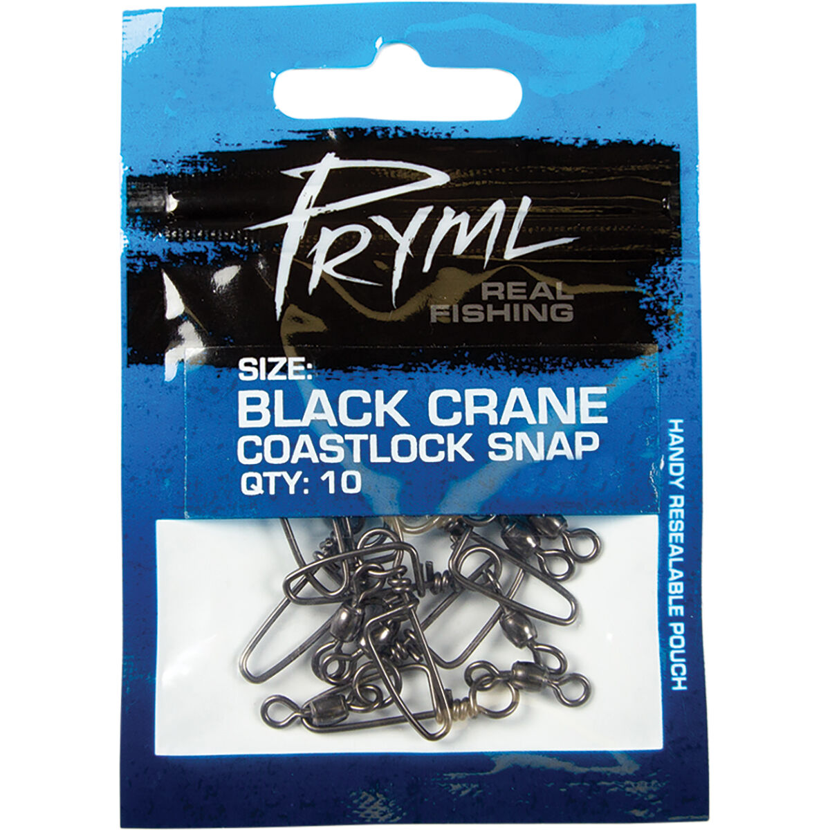 Pryml Black Crane Coastlock Snap Swivel 10 Pack Size 1 BCF