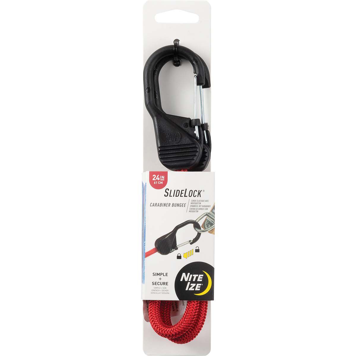 Nite Ize Carabiner SlideLock Bungee 24" Red, , bcf_hi-res