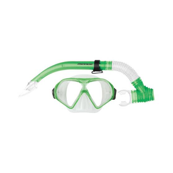 Mirage Tropic Adult Snorkel Set Green, Green, bcf_hi-res