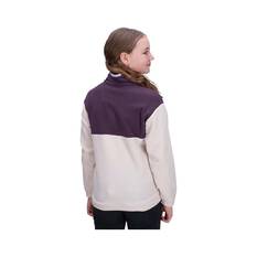 Macpac Kids' Heritage Light Fleece Pullover, Plum Perfect/Almond Milk, bcf_hi-res