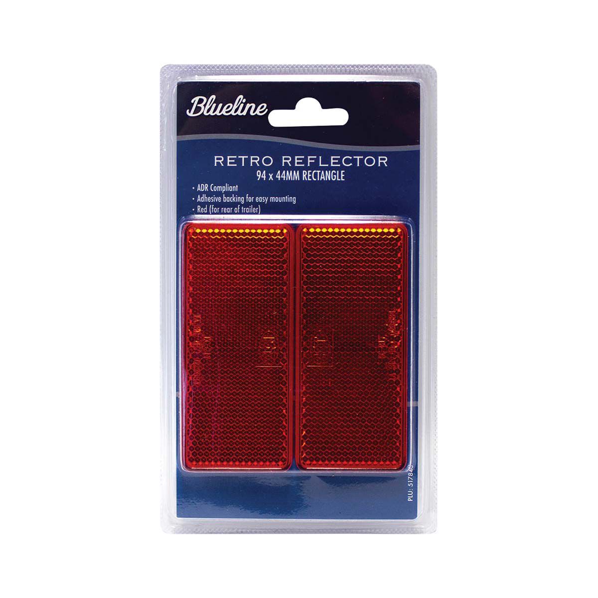 Blueline Trailer Reflectors 94x44mm 2 Pack Red BCF