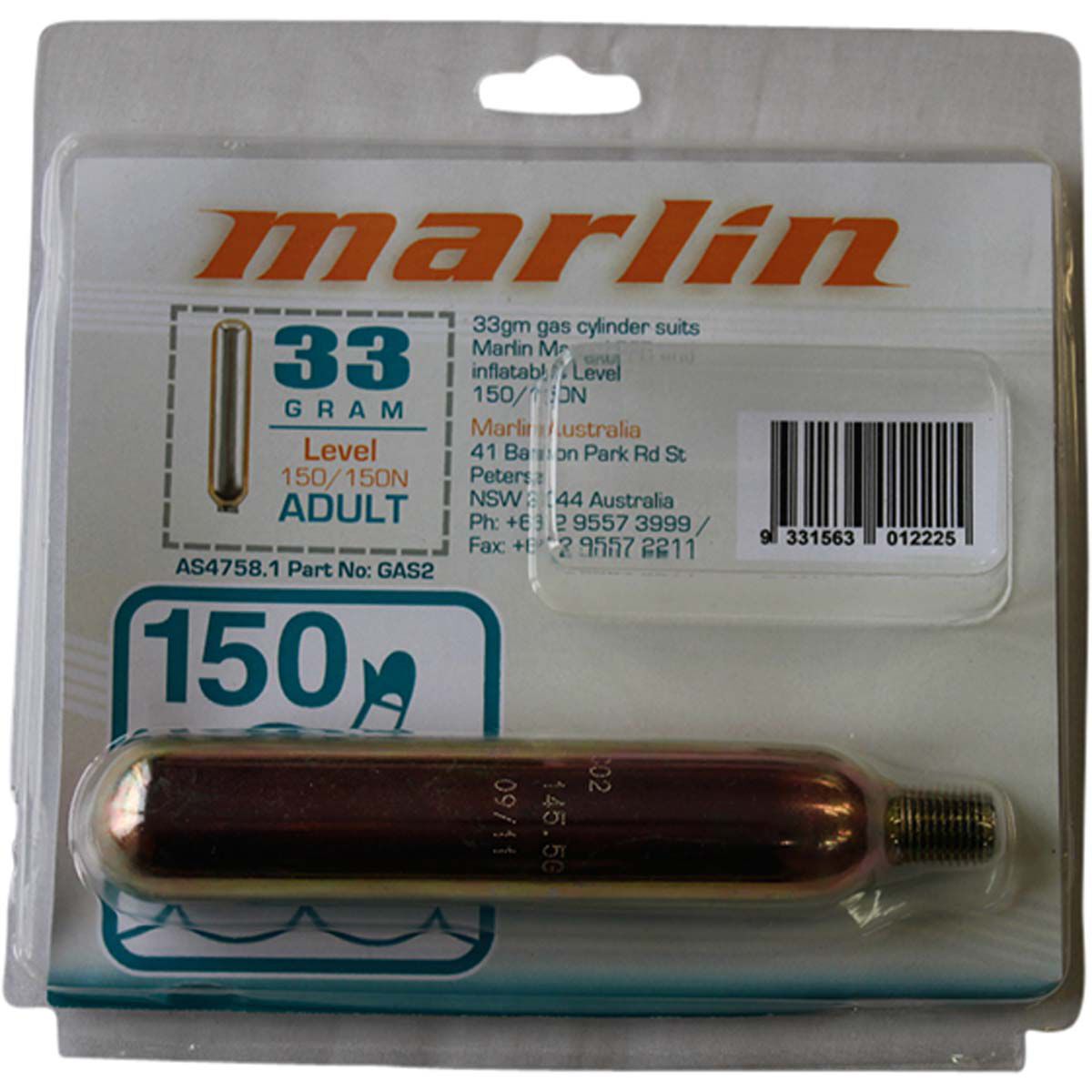 Marlin Australia Gas Cylinder 33g, , bcf_hi-res