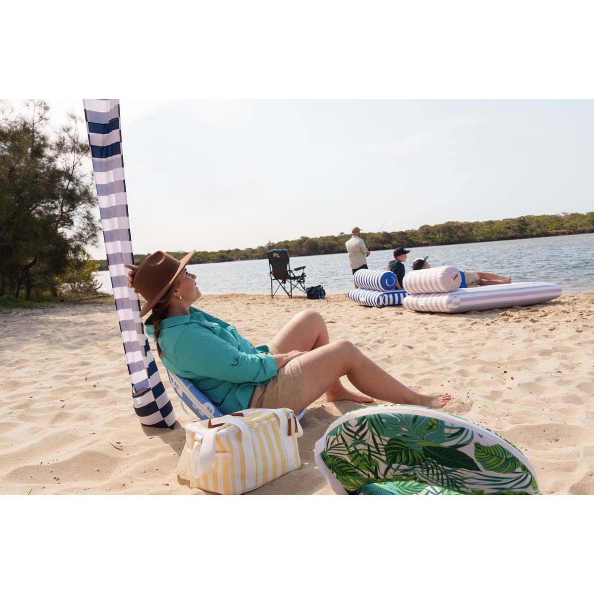 Wanderer Adjustable Beach Seat Pad Nautical Stripe, Nautical Stripe, bcf_hi-res