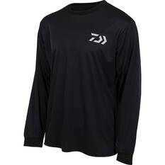 Daiwa Men's Crew Fishing Shirt, Black, bcf_hi-res