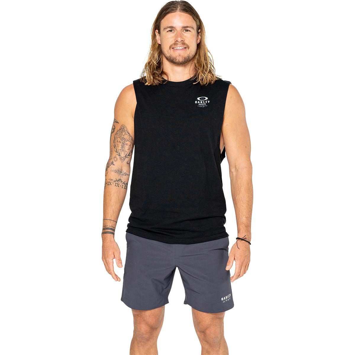 Oakley Men&rsquo;s Elements Tank Blackout XS, Blackout, bcf_hi-res